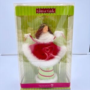 Department 56 Glitter Girls Christmas Tree Topper Star Eclectic Santa Red Green